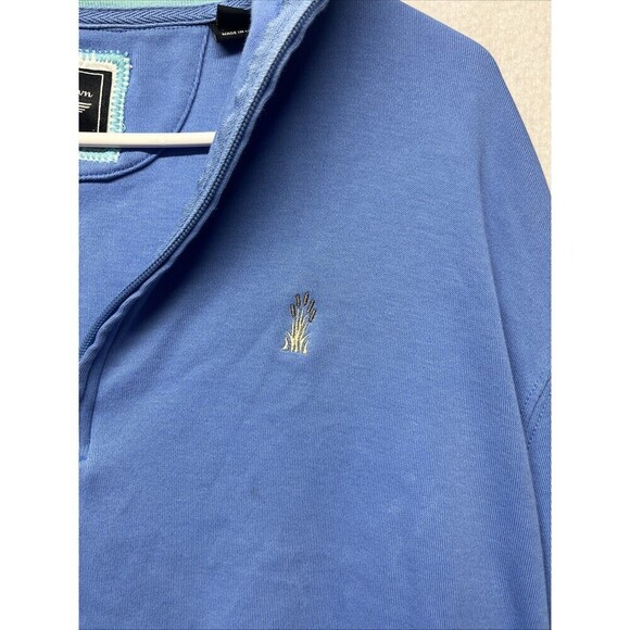 Straight Down Sweatshirt Mens Large Blue  Pima Cotton 1/4 Zip Golf Performance - Picture 5 of 8